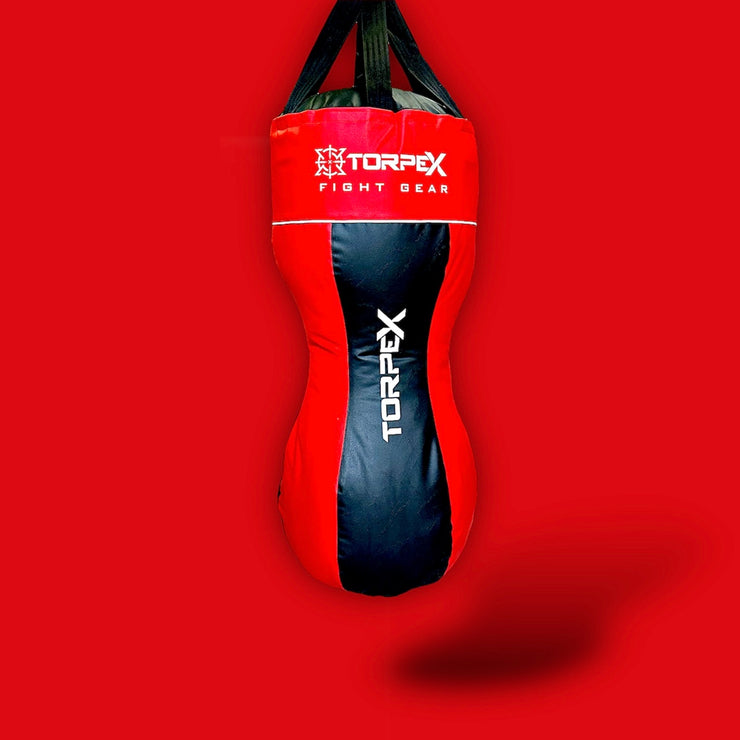 Double Curved Hanging Punch Bag - Red