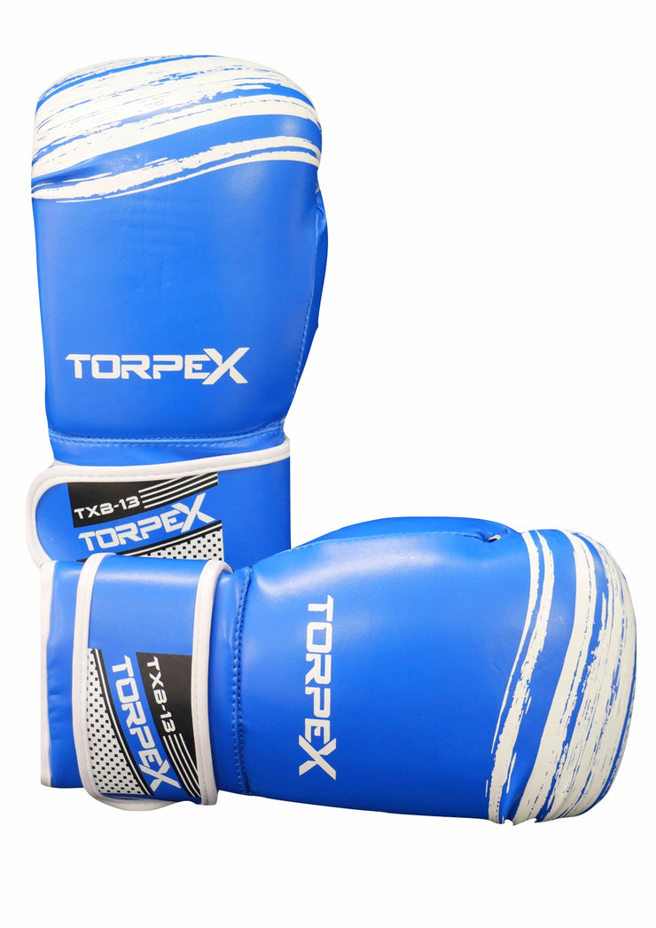 Essential Boxing Gloves - Blue/White