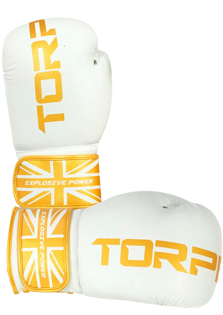 SignatureGold Boxing Gloves - White