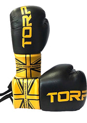 SignatureGold Laced Boxing Gloves - Black