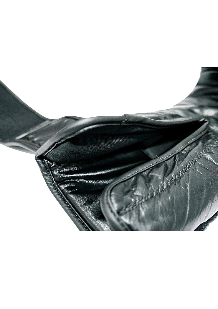 APEX Premium Leather Boxing Gloves - Black