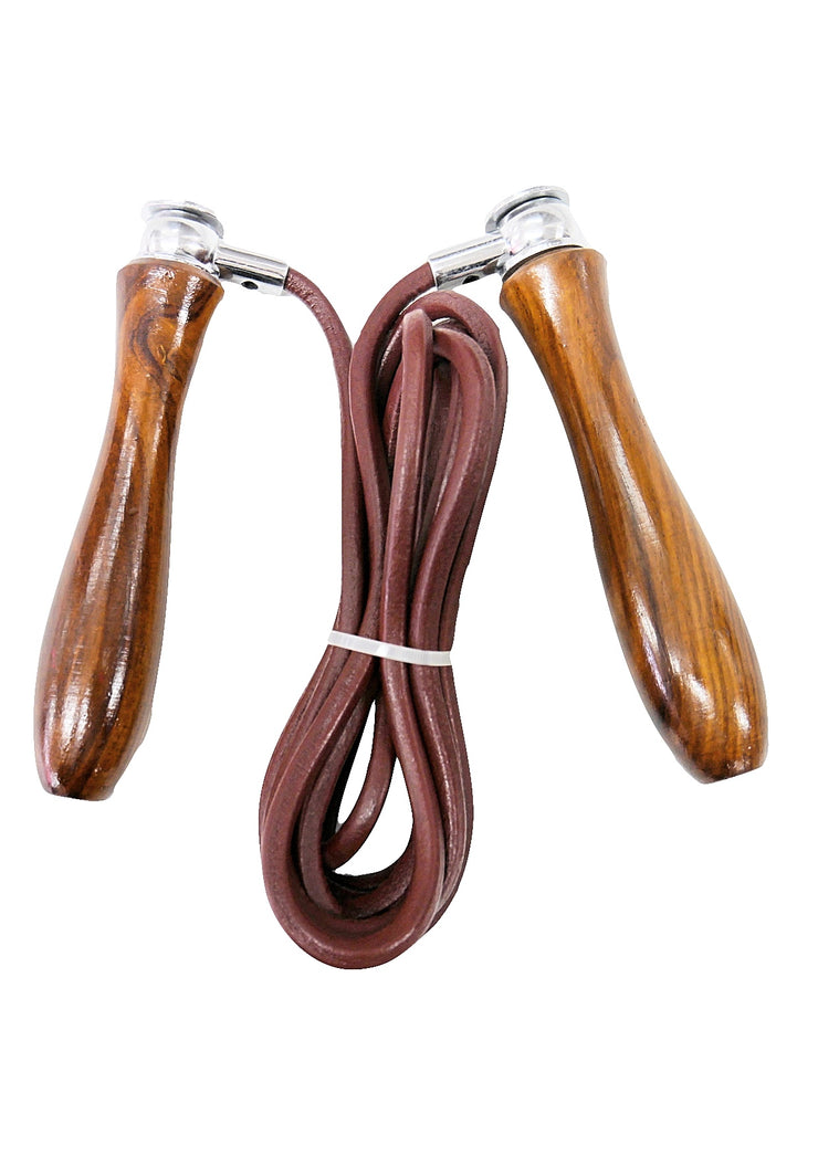 Wooden Handle Leather Skipping Rope