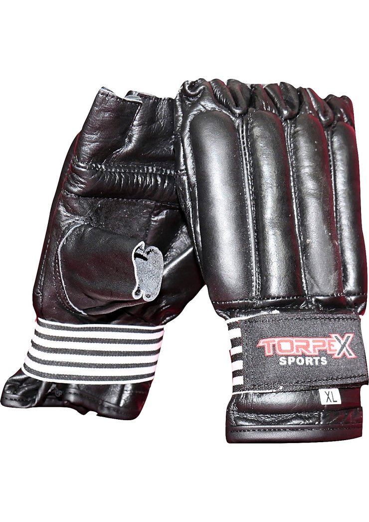 Black Cowhide Leather Bag Gloves