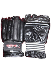 Black Cowhide Leather Bag Gloves
