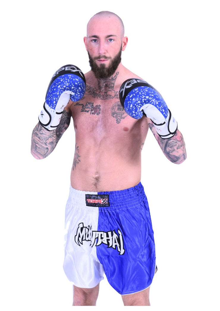 Muay Thai Blue/White Shorts