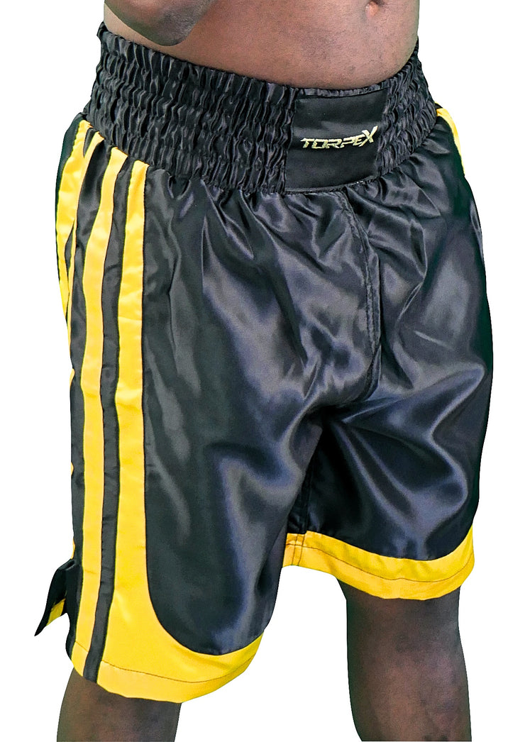 Black & Gold Boxing Shorts - Adults