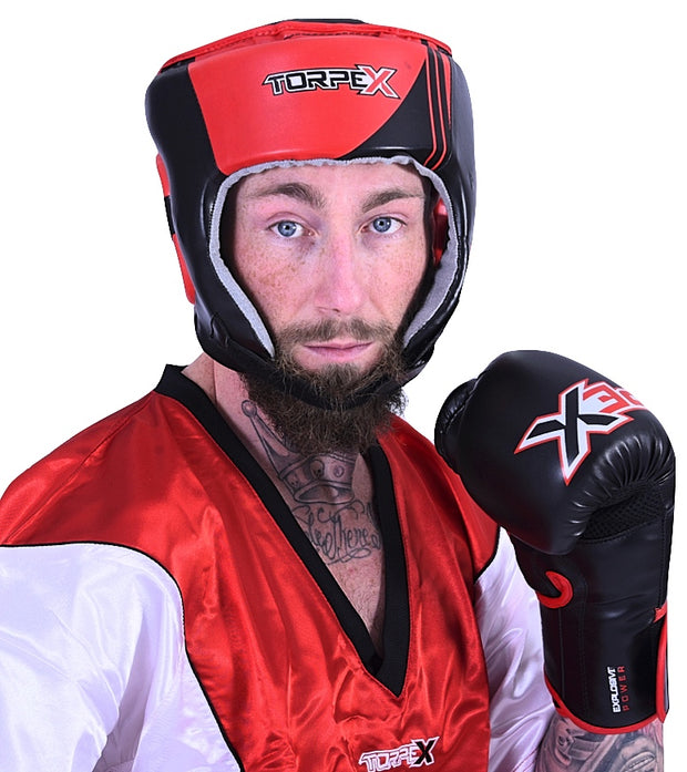 Elite Boxing Headguard - Black/Red