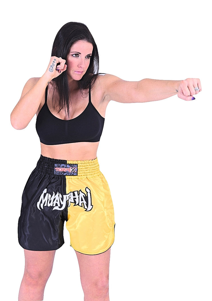 Muay Thai Black/Yellow Shorts